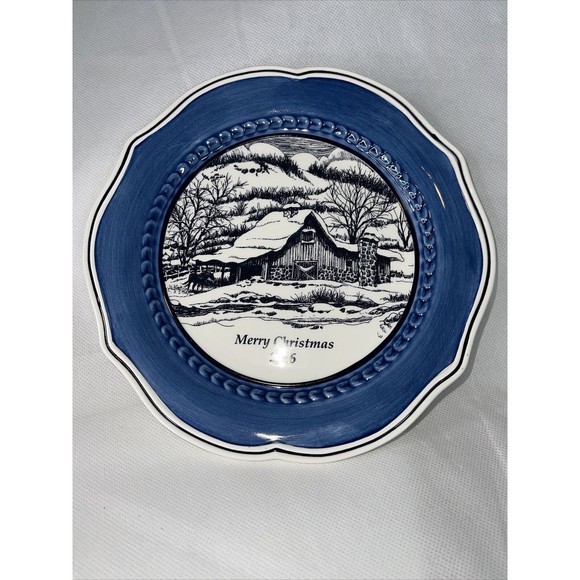 Fitz and Floyd 2016 Bristol Merry Xmas 8 1/2" Collector's Plate In Original Box - Picture 1 of 4